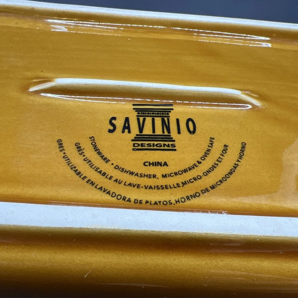 Savinio Designs Stoneware Brown Rectangle Casserole/Bread Baking Dish‎ 9x5x3